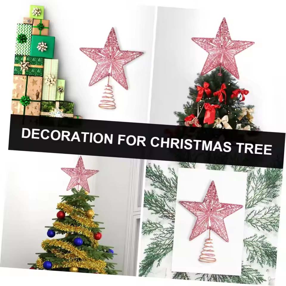 Star Tree Topper - クリスマスペンタゴントップスター ツリートッパー 精巧なスター クリスマスツリー フェイクツリー 小さなクリスマススタートッパー