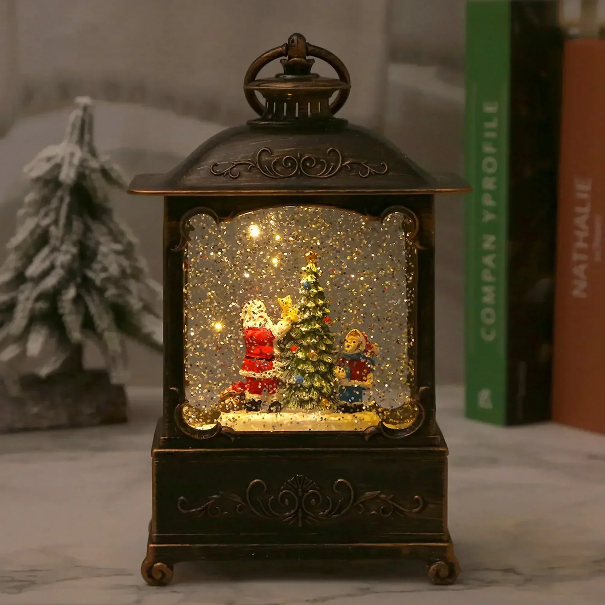 クリスマススノーグローブランタンオルゴール、光るデコレーショ - Snow Globe Musical のレビューと価格