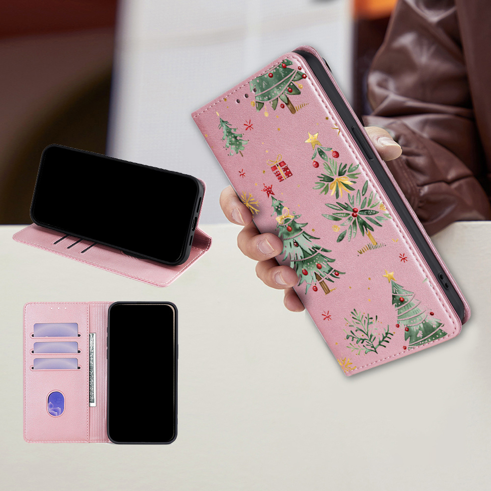 クリスマスツリー柄レザーウォレットケース Samsung G - Christmas Tree Artificial のレビューと価格