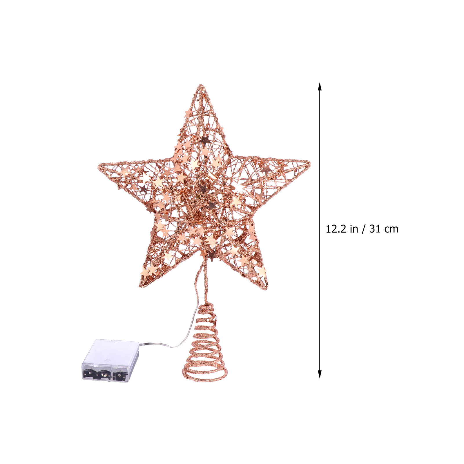 1個入りクリスマスツリートッパー、中空五芒星型デコレーション - Star Tree Topper のレビューと価格