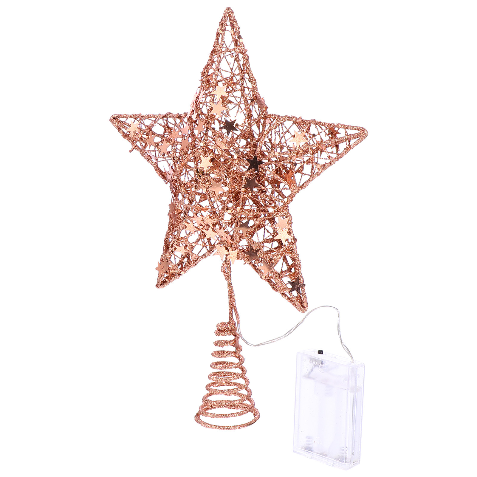 1個入りクリスマスツリートッパー、中空五芒星型デコレーション - Star Tree Topper のレビューと価格