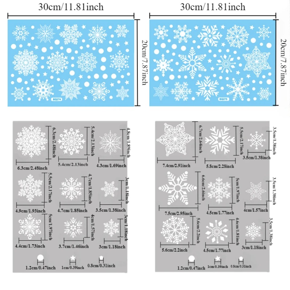 1 セット雪の結晶ウィンドウステッカー使い捨てクリスマスウィ - Snowflake Window Decal のレビューと価格