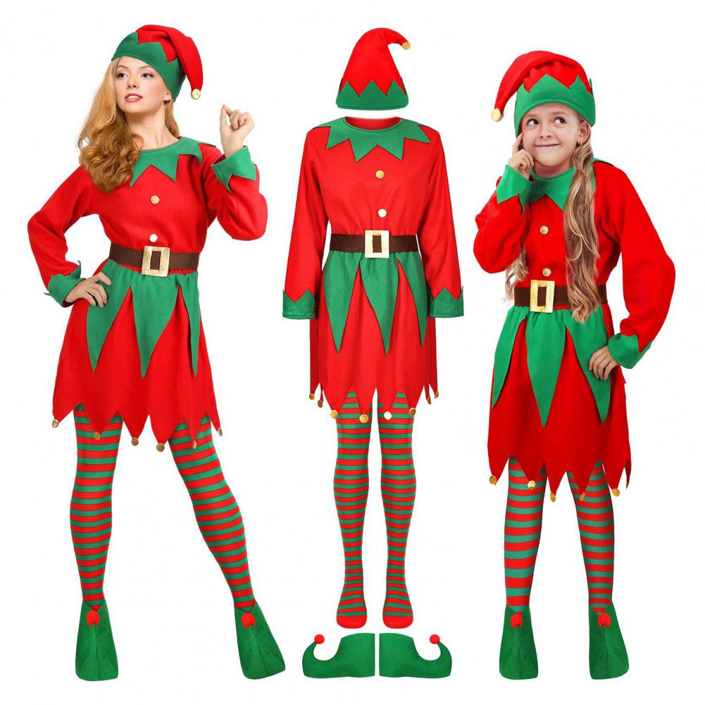 クリスマスエルフコスチューム1セット 子供/女性用 エルフ衣 - Elf Costume Christmas のレビューと価格