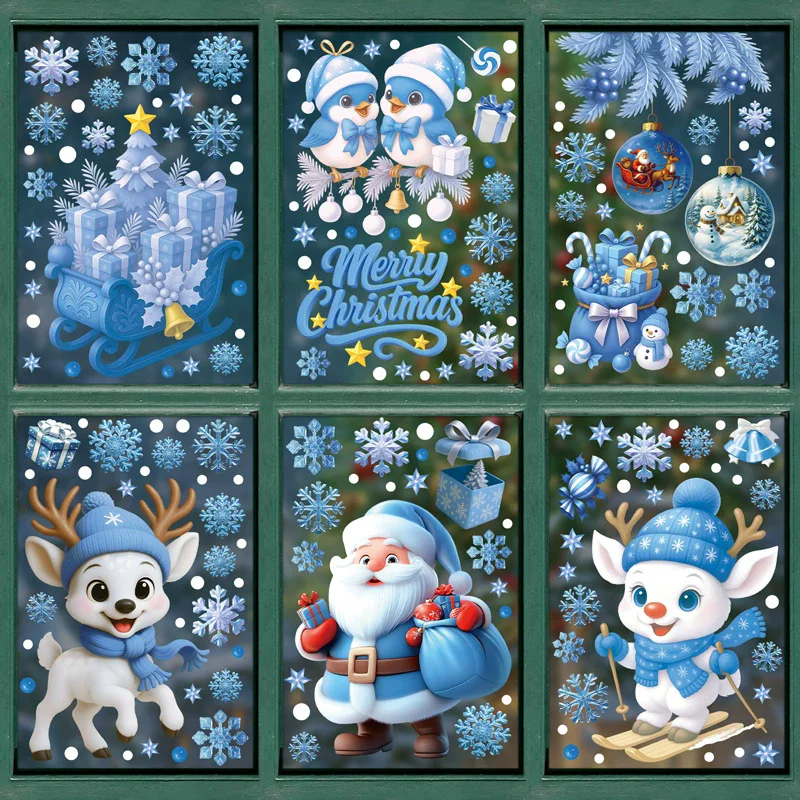 DIYクリスマスPVCウィンドウ静電気ステッカー 雪だるま  - Snowflake Window Decal のレビューと価格
